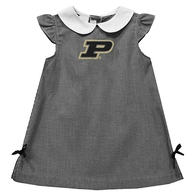 Toddler Girls Vive La Fete Black Purdue Boilermakers Mini Check Pattern A-Line Dress
