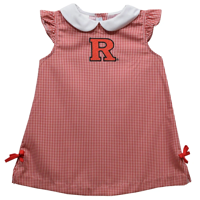 Toddler Girls Vive La Fete Scarlet Rutgers Scarlet Knights Mini Check Pattern A-Line Dress