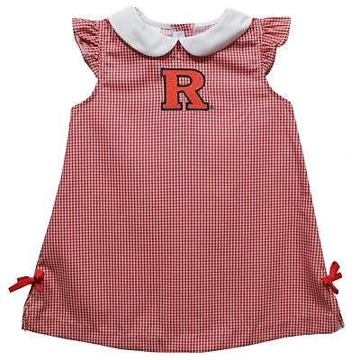 Toddler Girls Vive La Fete Scarlet Rutgers Scarlet Knights Mini Check Pattern A-Line Dress