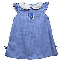 Toddler Girls Vive La Fete Blue Seton Hall Pirates Mini Check Pattern A-Line Dress