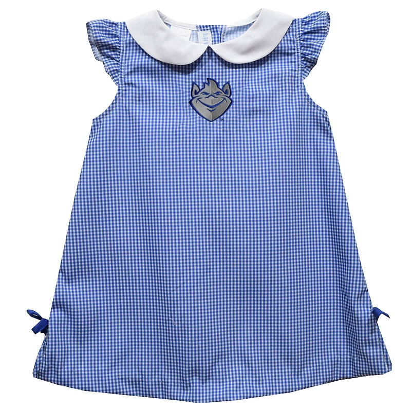 Toddler Girls Vive La Fete Blue Saint Louis Billikens Mini Check Pattern A-Line Dress