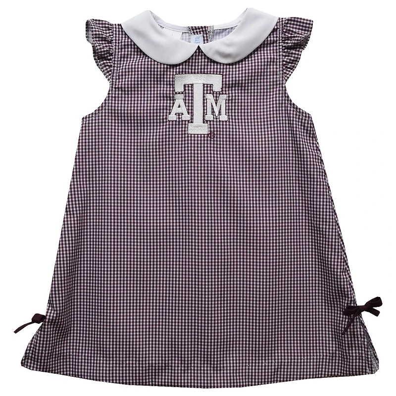 Toddler Girls Vive La Fete Maroon Texas A&M Aggies Mini Check Pattern A-Line Dress