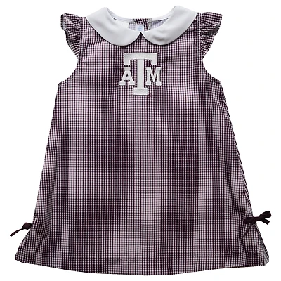 Toddler Girls Vive La Fete Maroon Texas A&M Aggies Mini Check Pattern A-Line Dress