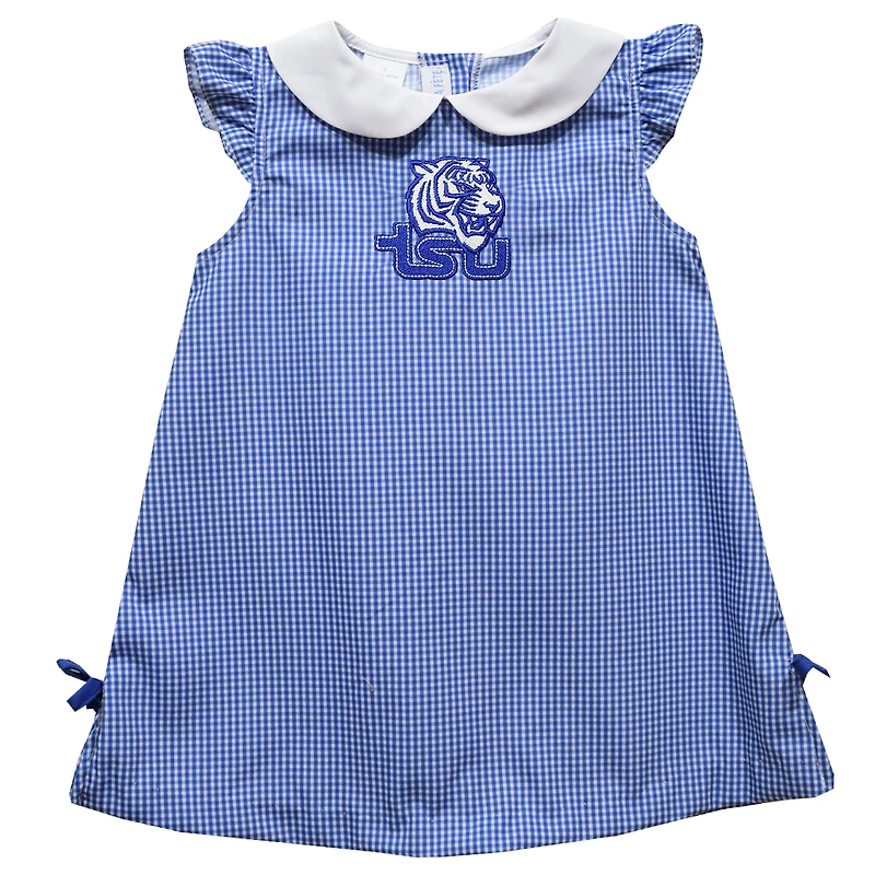 Toddler Girls Vive La Fete Royal Tennessee State Tigers Mini Check Pattern A-Line Dress