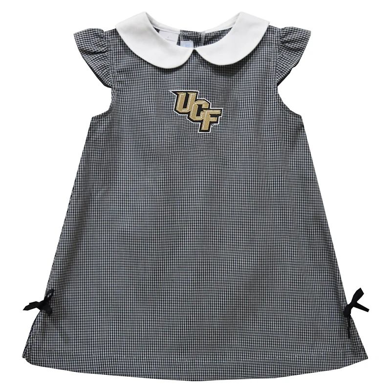 Toddler Girls Vive La Fete Black UCF Knights Mini Check Pattern A-Line Dress
