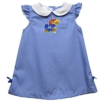 Toddler Girls Vive La Fete Blue Kansas Jayhawks Mini Check Pattern A-Line Dress
