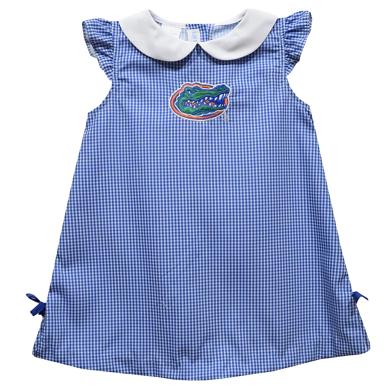 Toddler Girls Vive La Fete Royal Florida Gators Mini Check Pattern A-Line Dress