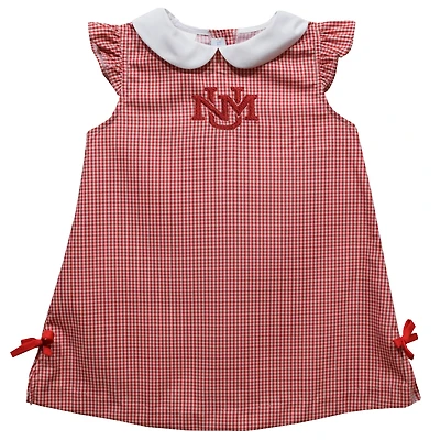 Toddler Girls Vive La Fete Red New Mexico Lobos Mini Check Pattern A-Line Dress
