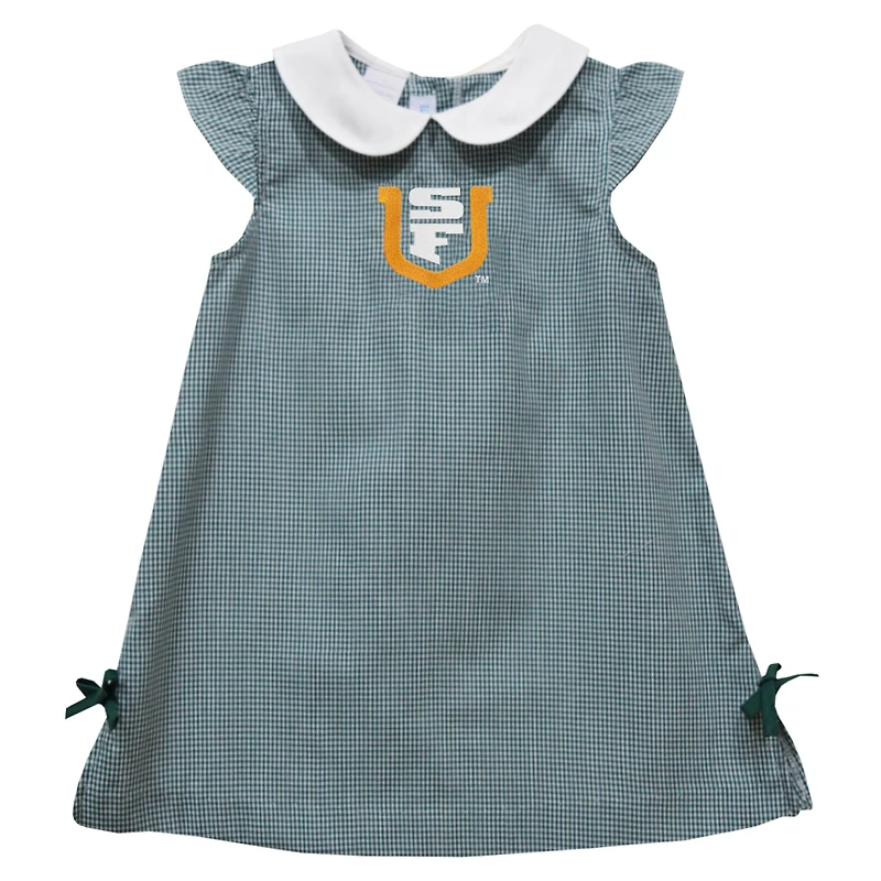 Toddler Girls Vive La Fete Green San Francisco Dons Mini Check Pattern A-Line Dress