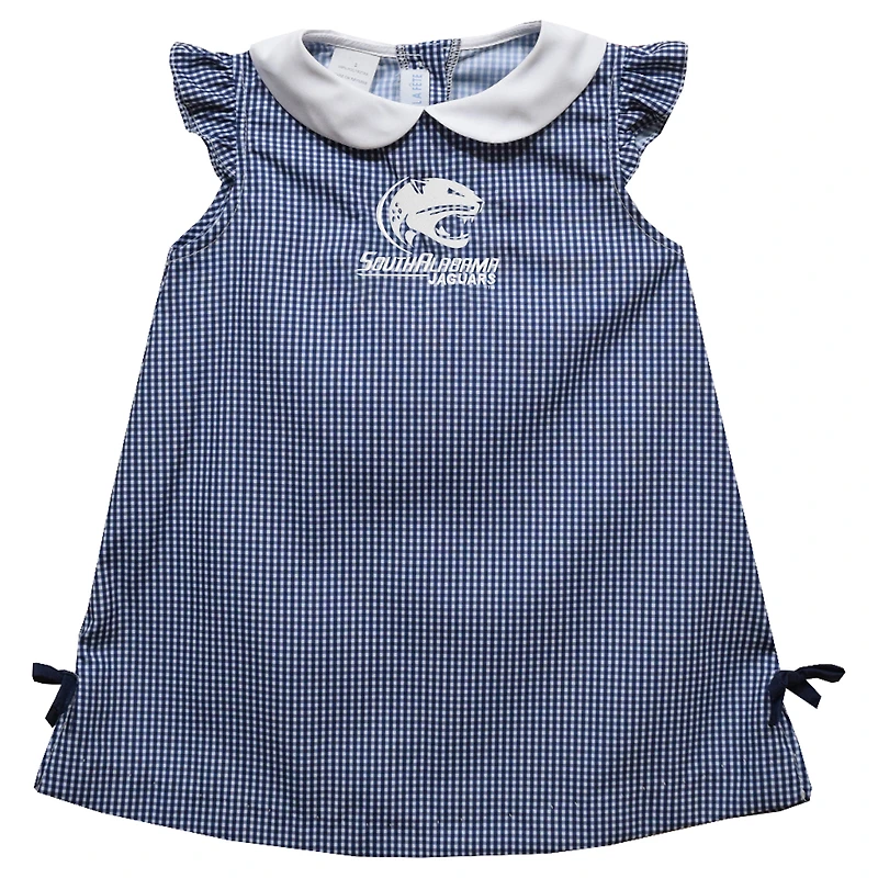 Toddler Girls Vive La Fete Blue South Alabama Jaguars Mini Check Pattern A-Line Dress