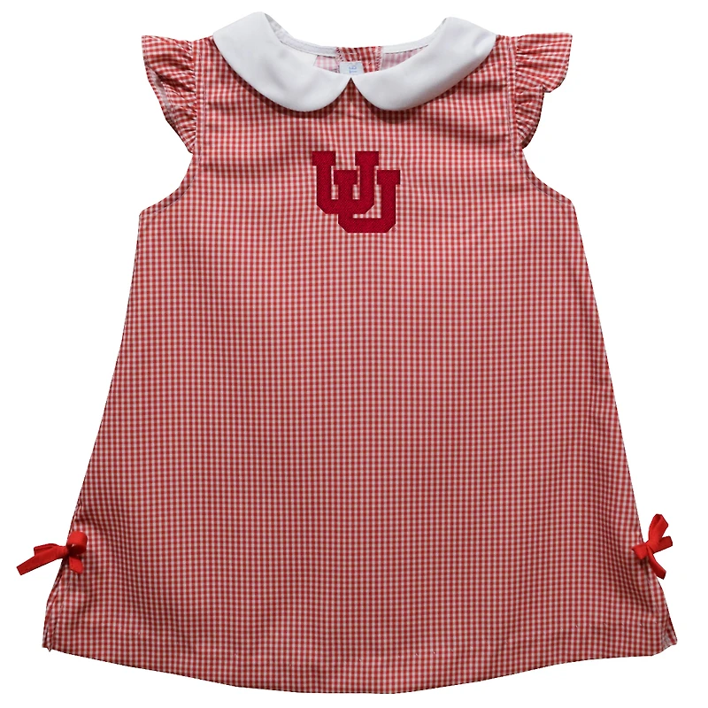 Toddler Girls Vive La Fete Red Utah Utes Mini Check Pattern A-Line Dress