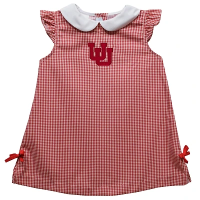 Toddler Girls Vive La Fete Red Utah Utes Mini Check Pattern A-Line Dress