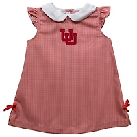 Toddler Girls Vive La Fete Red Utah Utes Mini Check Pattern A-Line Dress