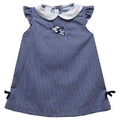 Toddler Girls Vive La Fete Navy Wisconsin Stout Blue Devils Mini Check Pattern A-Line Dress