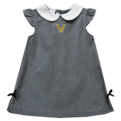 Toddler Girls Vive La Fete Black Vanderbilt Commodores Mini Check Pattern A-Line Dress