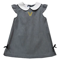 Toddler Girls Vive La Fete Black Vanderbilt Commodores Mini Check Pattern A-Line Dress
