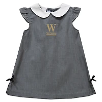 Toddler Girls Vive La Fete Black Wofford Terriers Mini Check Pattern A-Line Dress