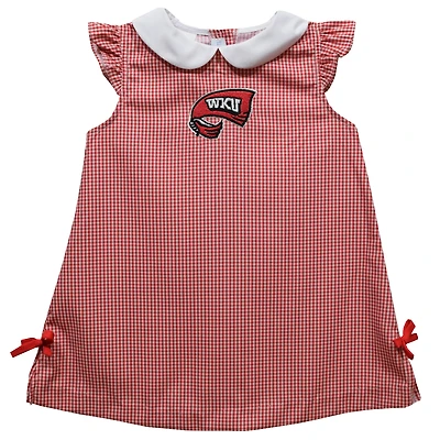 Toddler Girls Vive La Fete Red Western Kentucky Hilltoppers Mini Check Pattern A-Line Dress