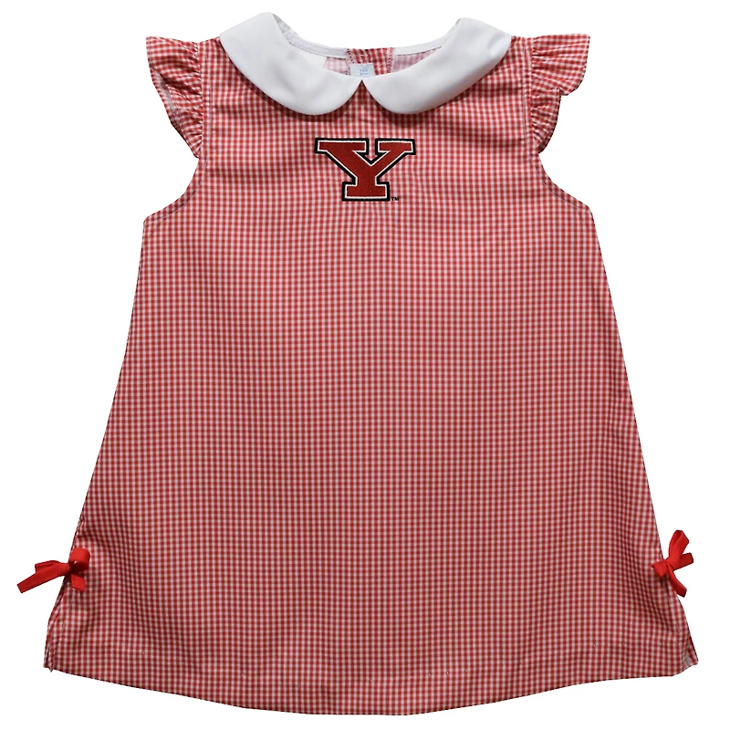 Toddler Girls Vive La Fete Red Youngstown State Penguins Mini Check Pattern A-Line Dress