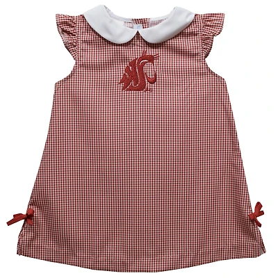 Toddler Girls Vive La Fete Crimson Washington State Cougars Mini Check Pattern A-Line Dress