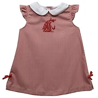 Toddler Girls Vive La Fete Crimson Washington State Cougars Mini Check Pattern A-Line Dress