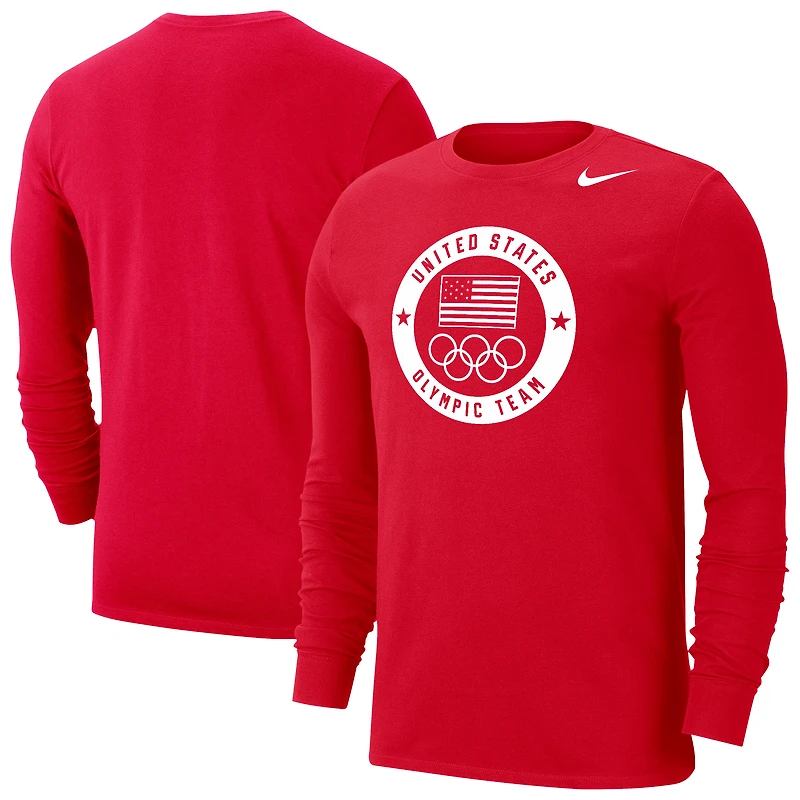 Men's Nike Red Team USA Performance Long Sleeve T-Shirt