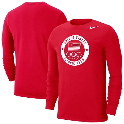 Men's Nike Red Team USA Performance Long Sleeve T-Shirt