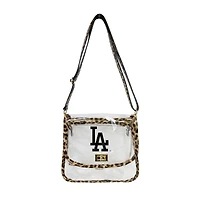 Logo Brands Los Angeles Dodgers Leopard Print Trim Clear Purse