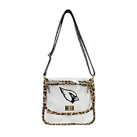 Logo Brands Arizona Cardinals Leopard Print Trim Clear Purse