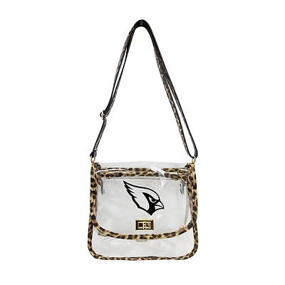 Logo Brands Arizona Cardinals Leopard Print Trim Clear Purse