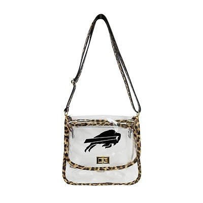 Logo Brands Buffalo Bills Leopard Print Trim Clear Purse