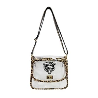 Logo Brands Chicago Bears Leopard Print Trim Clear Purse