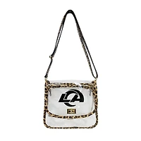 Logo Brands Los Angeles Rams Leopard Print Trim Clear Purse