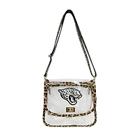 Logo Brands Jacksonville Jaguars Leopard Print Trim Clear Purse