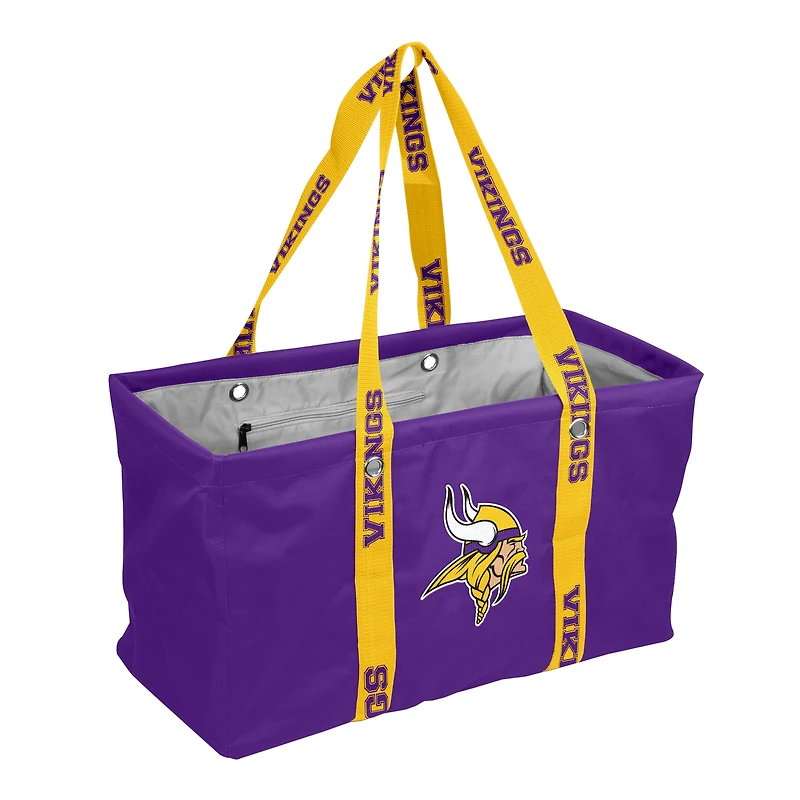 Logo Brands Minnesota Vikings Picnic Caddy with Wordmark Strap