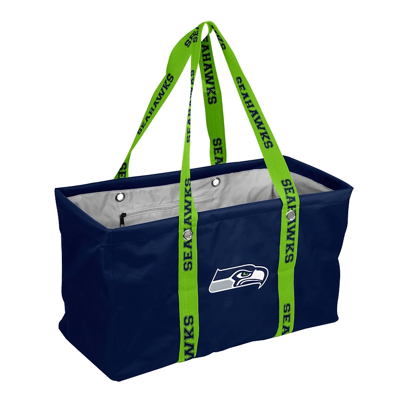 Logo Brands Seattle Seahawks Picnic Caddy with Wordmark Strap