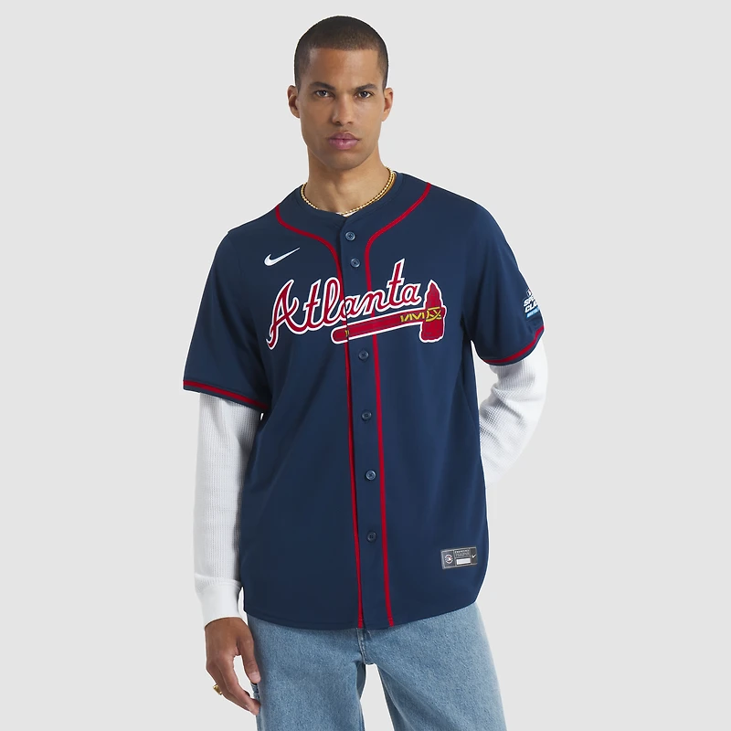 Men's Nike Ronald Acuna Jr. Navy Atlanta Braves 2025 MLB Speedway Classic Alternate Limited Player Jersey