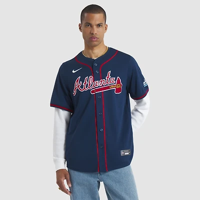 Men's Nike Ronald Acuna Jr. Navy Atlanta Braves 2025 MLB Speedway Classic Alternate Limited Player Jersey