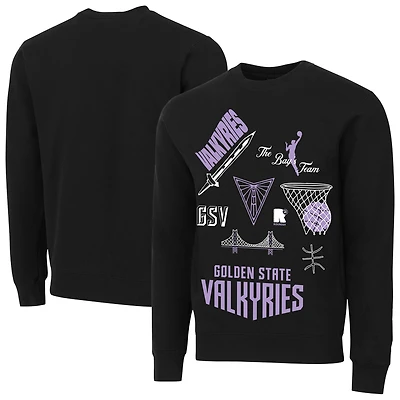 Unisex round21 Eclipse Black Golden State Valkyries Wallpaper Pullover Sweatshirt