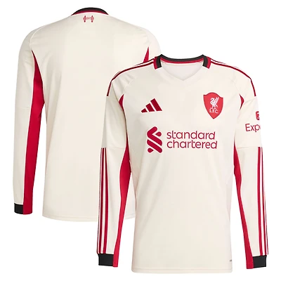 Men's adidas  White Liverpool 2025/26 Away Replica Long Sleeve Jersey