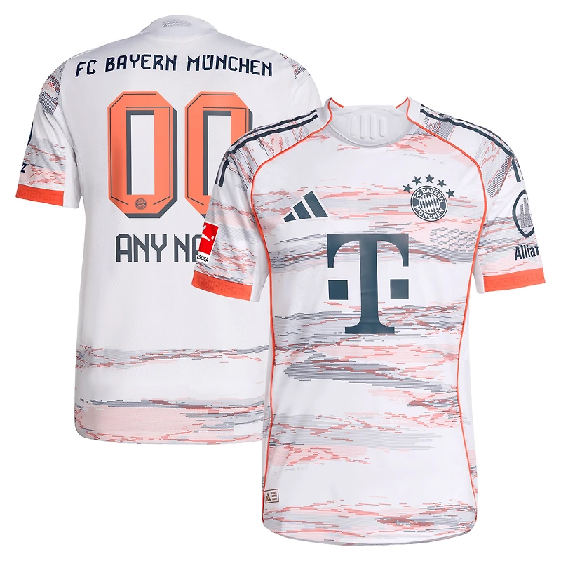 Men's adidas White Bayern Munich 2025/26 Away Authentic Custom Jersey