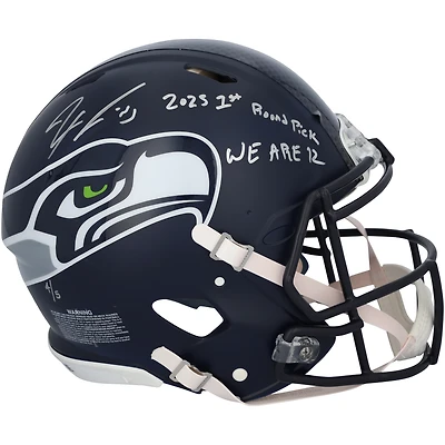 Jaxon Smith-Njigba Seattle Seahawks Autographed Riddell Speed Authentic Helmet with Multiple Inscriptions - Limited Edition of 5