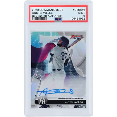 Austin Wells New York Yankees Autographed 2020 Bowman's Best Best of 2020 #B20-AW PSA Authenticated 9 Card
