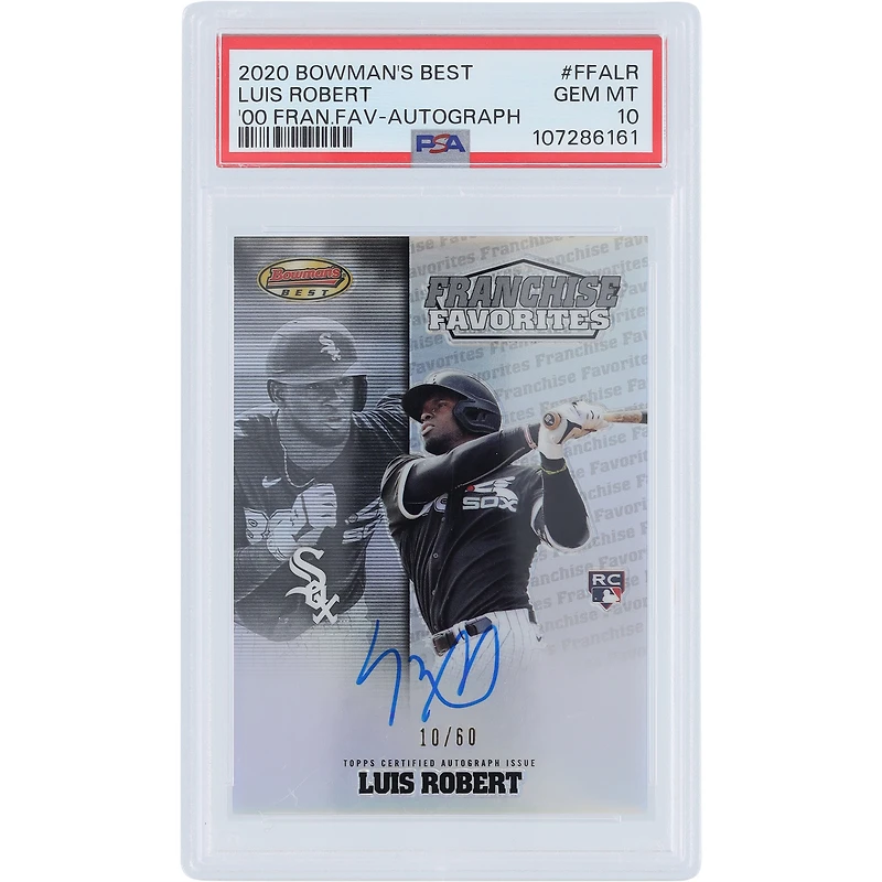 Luis Robert Chicago White Sox Autographed 2020 Bowman's Best Frachise Favorites #FFA-LR #10/60 PSA Authenticated 10 Rookie Card