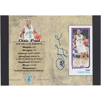Chris Paul New Orleans Pelicans Autographed 2008 Topps All Star Weekend Booklet Mini Card #NNO #76/999 Card