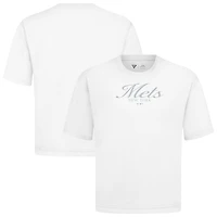 Men's Levelwear White New York Mets Ethereal Oversized Luxe Signature Knit T-Shirt