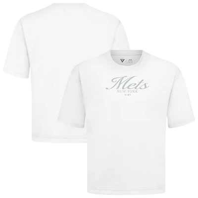 Men's Levelwear White New York Mets Ethereal Oversized Luxe Signature Knit T-Shirt