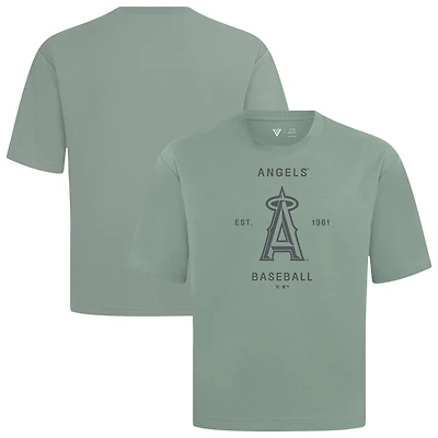 Men's Levelwear Green Los Angeles Angels Crossway Oversized Luxe Signature Knit T-Shirt