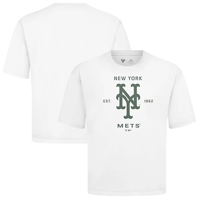 Men's Levelwear White New York Mets Crossway Oversized Luxe Signature Knit T-Shirt