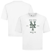 Men's Levelwear White New York Mets Crossway Oversized Luxe Signature Knit T-Shirt